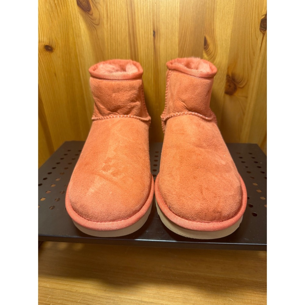 UGG Classic Mini II Suede Ankle Boots Coral Burnt Cedar Women 6 1016222